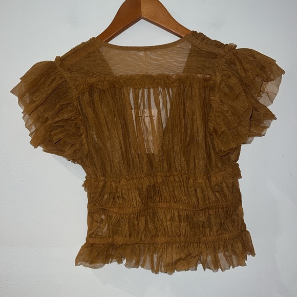 FREE PEOPLE Making Me Smile Print Top Twisted Wood - Picture 3 of 5